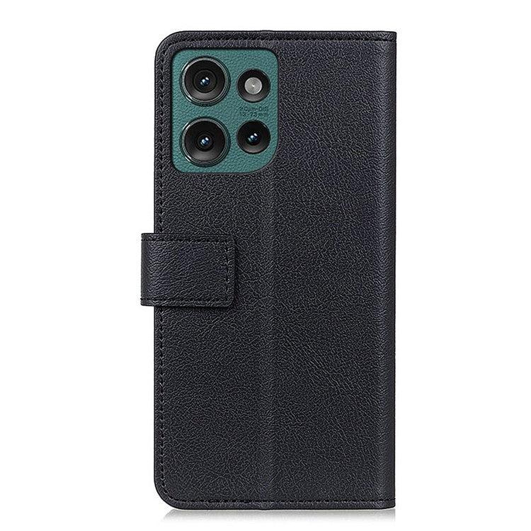 For Motorola Edge 50 Neo 5G / Moto S50 5G / Thinkphone 25 5G Case PU Leather Stand Wallet Phone Cover - Black