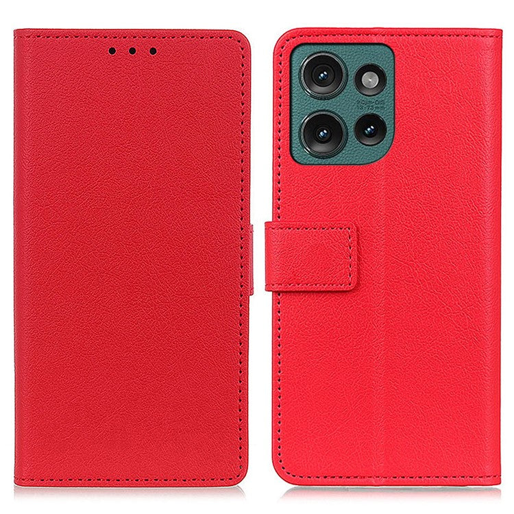 For Motorola Edge 50 Neo 5G / Moto S50 5G / Thinkphone 25 5G Case PU Leather Stand Wallet Phone Cover - Red