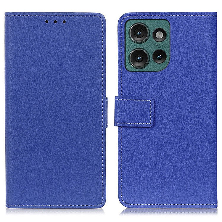 For Motorola Edge 50 Neo 5G / Moto S50 5G / Thinkphone 25 5G Case PU Leather Stand Wallet Phone Cover - Blue