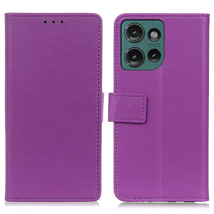 For Motorola Edge 50 Neo 5G / Moto S50 5G / Thinkphone 25 5G Case PU Leather Stand Wallet Phone Cover - Purple
