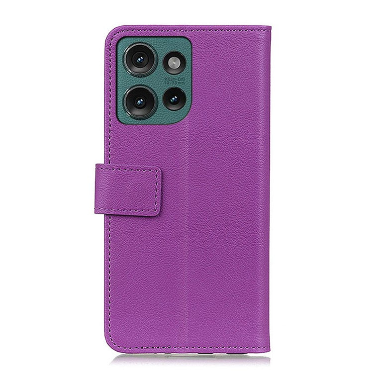 For Motorola Edge 50 Neo 5G / Moto S50 5G / Thinkphone 25 5G Case PU Leather Stand Wallet Phone Cover - Purple