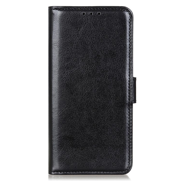 For Motorola Edge 50 Neo 5G / Moto S50 5G / Thinkphone 25 5G Case Crazy Horse Texture PU Leather Phone Stand Cover - Black