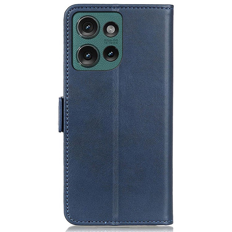 For Motorola Edge 50 Neo 5G / Moto S50 5G / Thinkphone 25 5G Case Stand Cowhide Texture PU Leather Phone Cover - Blue