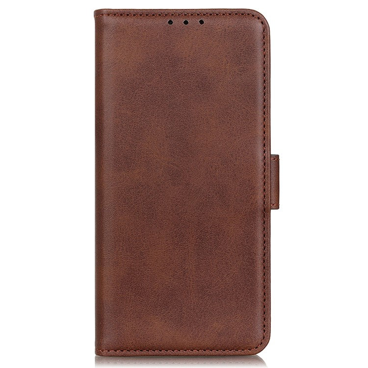 For Motorola Edge 50 Neo 5G / Moto S50 5G / Thinkphone 25 5G Case Stand Cowhide Texture PU Leather Phone Cover - Brown