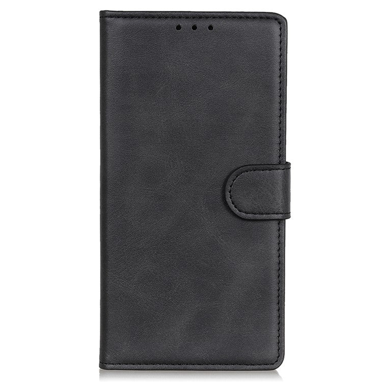 For Motorola Edge 50 Neo 5G / Moto S50 5G / Thinkphone 25 5G Stand Wallet Case Cowhide Texture Leather Phone Cover - Black