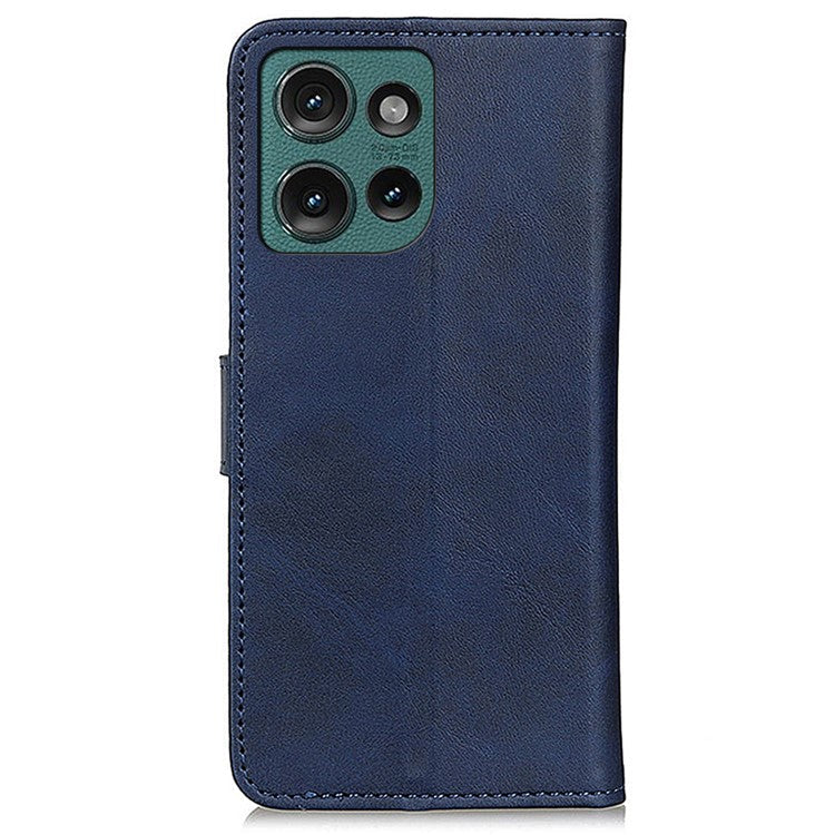 For Motorola Edge 50 Neo 5G / Moto S50 5G / Thinkphone 25 5G Stand Wallet Case Cowhide Texture Leather Phone Cover - Blue