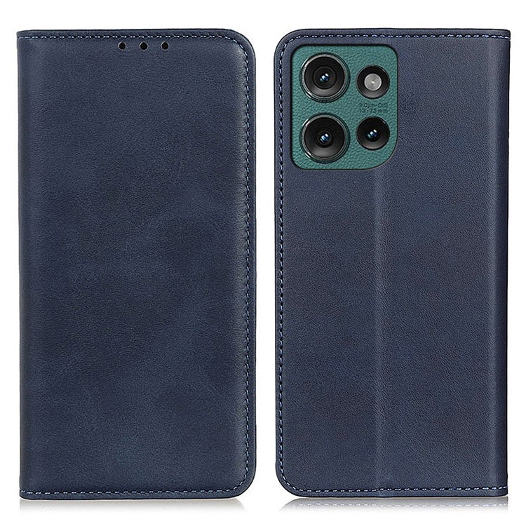 For Motorola Edge 50 Neo 5G / Moto S50 5G / Thinkphone 25 5G Case Split Leather Flip Wallet Phone Cover - Blue