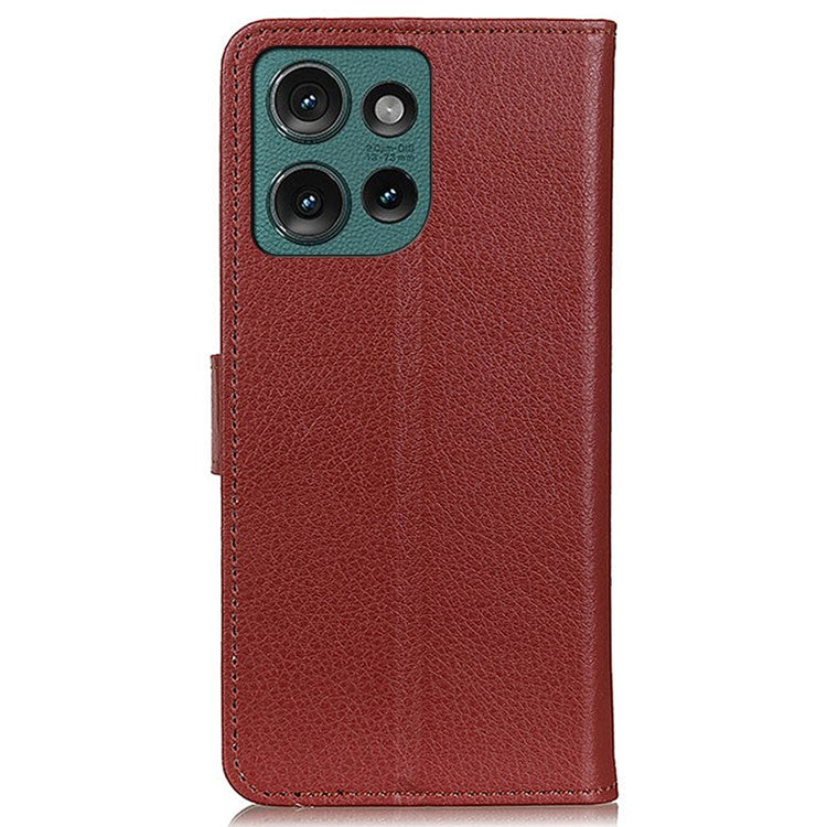 For Motorola Edge 50 Neo 5G / Moto S50 5G / Thinkphone 25 5G Wallet Case PU Leather Phone Cover Litchi Texture - Brown
