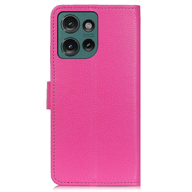 For Motorola Edge 50 Neo 5G / Moto S50 5G / Thinkphone 25 5G Wallet Case PU Leather Phone Cover Litchi Texture - Rose