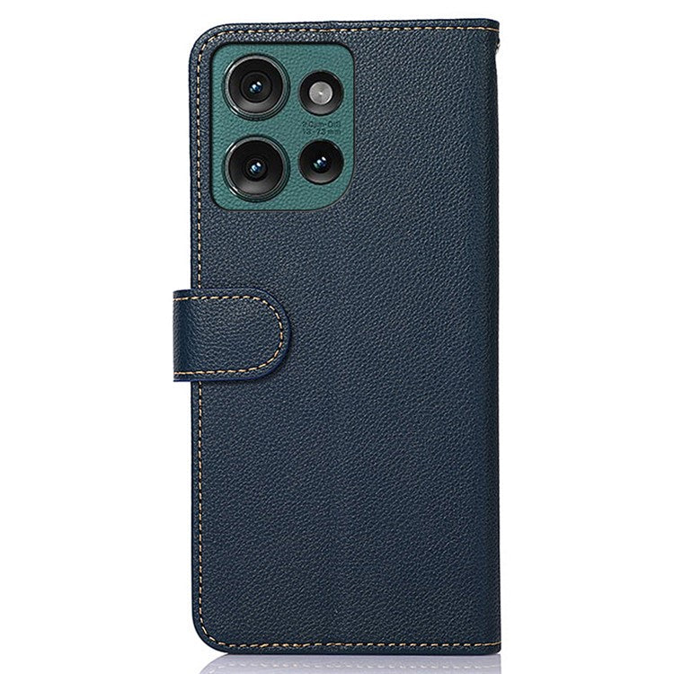 KHAZNEH For Motorola Edge 50 Neo 5G / Moto S50 5G / Thinkphone 25 5G Case RFID Blocking Wallet PU Leather Phone Cover - Blue