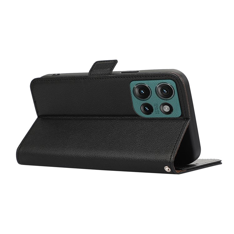 ABEEL For Motorola Edge 50 Neo 5G / Moto S50 5G / Thinkphone 25 5G Case Litchi Texture Leather RFID Blocking Phone Cover - Black