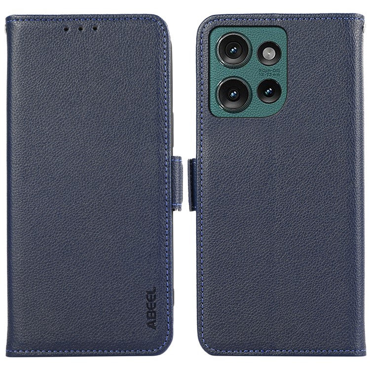 ABEEL For Motorola Edge 50 Neo 5G / Moto S50 5G / Thinkphone 25 5G Case Litchi Texture Leather RFID Blocking Phone Cover - Blue
