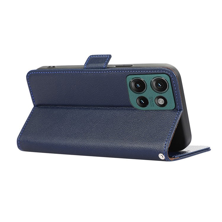 ABEEL For Motorola Edge 50 Neo 5G / Moto S50 5G / Thinkphone 25 5G Case Litchi Texture Leather RFID Blocking Phone Cover - Blue