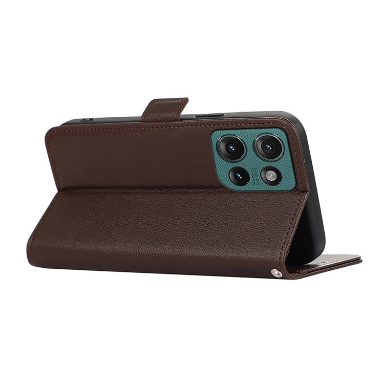 ABEEL For Motorola Edge 50 Neo 5G / Moto S50 5G / Thinkphone 25 5G Case Litchi Texture Leather RFID Blocking Phone Cover - Brown