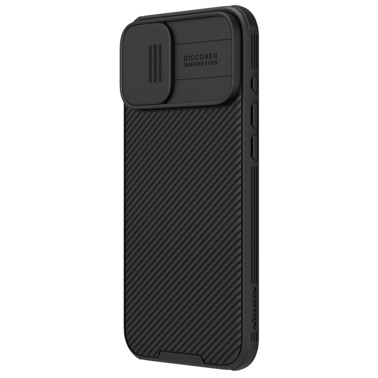 NILLKIN Camshield Pro Series for iPhone 16 Plus Case PC+TPU Slide Camera Lid Phone Cover - Black