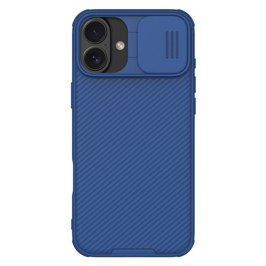 NILLKIN Camshield Pro Series for iPhone 16 Plus Case PC+TPU Slide Camera Lid Phone Cover - Blue