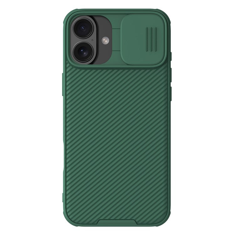 NILLKIN Camshield Pro Series for iPhone 16 Case PC+TPU Slide Camera Lid Phone Cover - Green