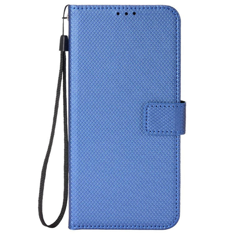 For Xiaomi Poco C75 4G / Redmi 14R 5G / 14C 4G / A4 5G Case PU Leather Diamond Texture Wallet Phone Cover - Blue