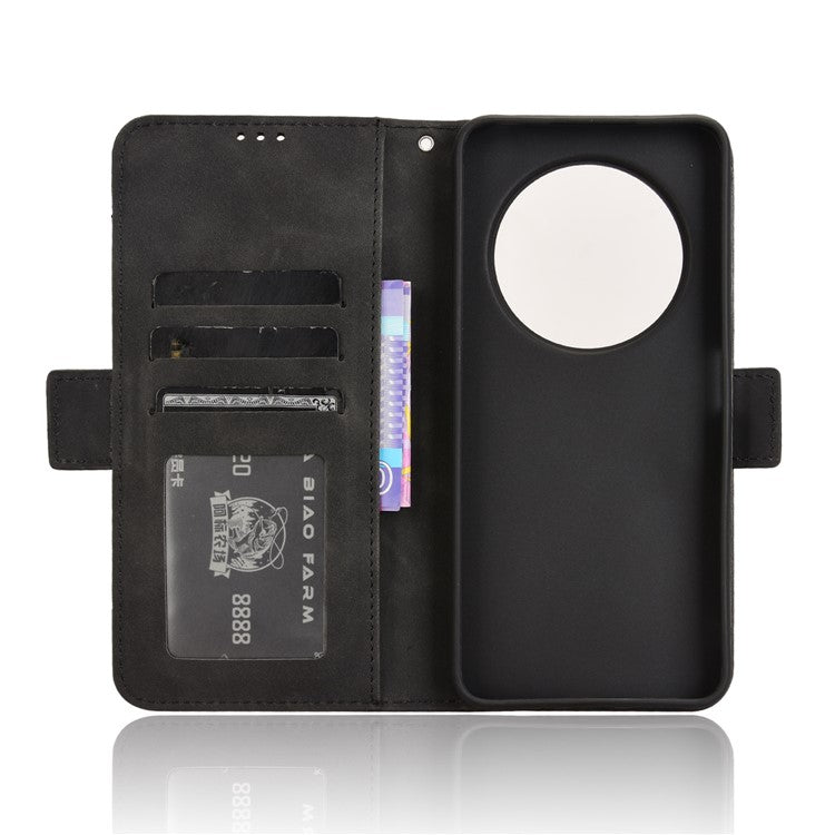 For Xiaomi Poco C75 4G / Redmi 14R 5G / 14C 4G / A4 5G Leather Case Phone Wallet Cover with Multiple Card Slots - Black