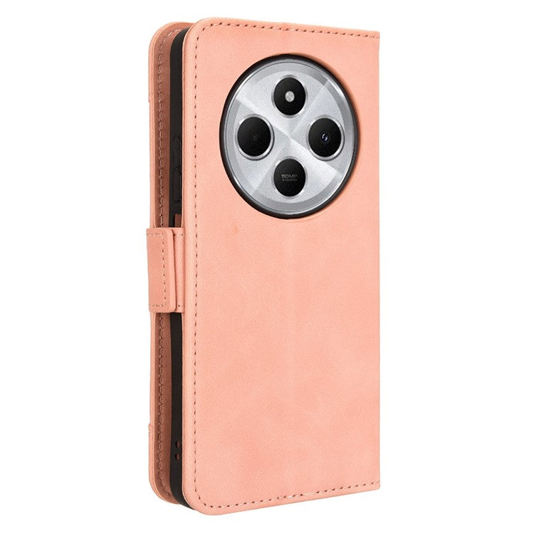 For Xiaomi Poco C75 4G / Redmi 14R 5G / 14C 4G / A4 5G Leather Case Phone Wallet Cover with Multiple Card Slots - Pink