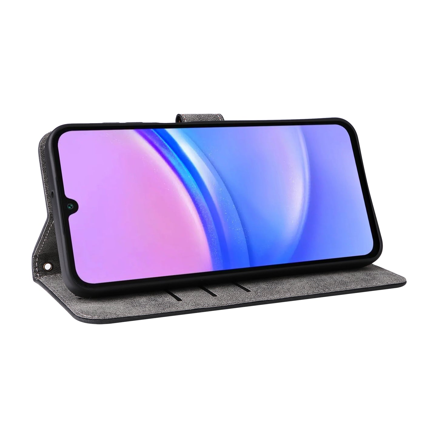For Samsung Galaxy A16 5G / A16 4G Wallet Case RFID Blocking PU Leather Cover Stand View - Black