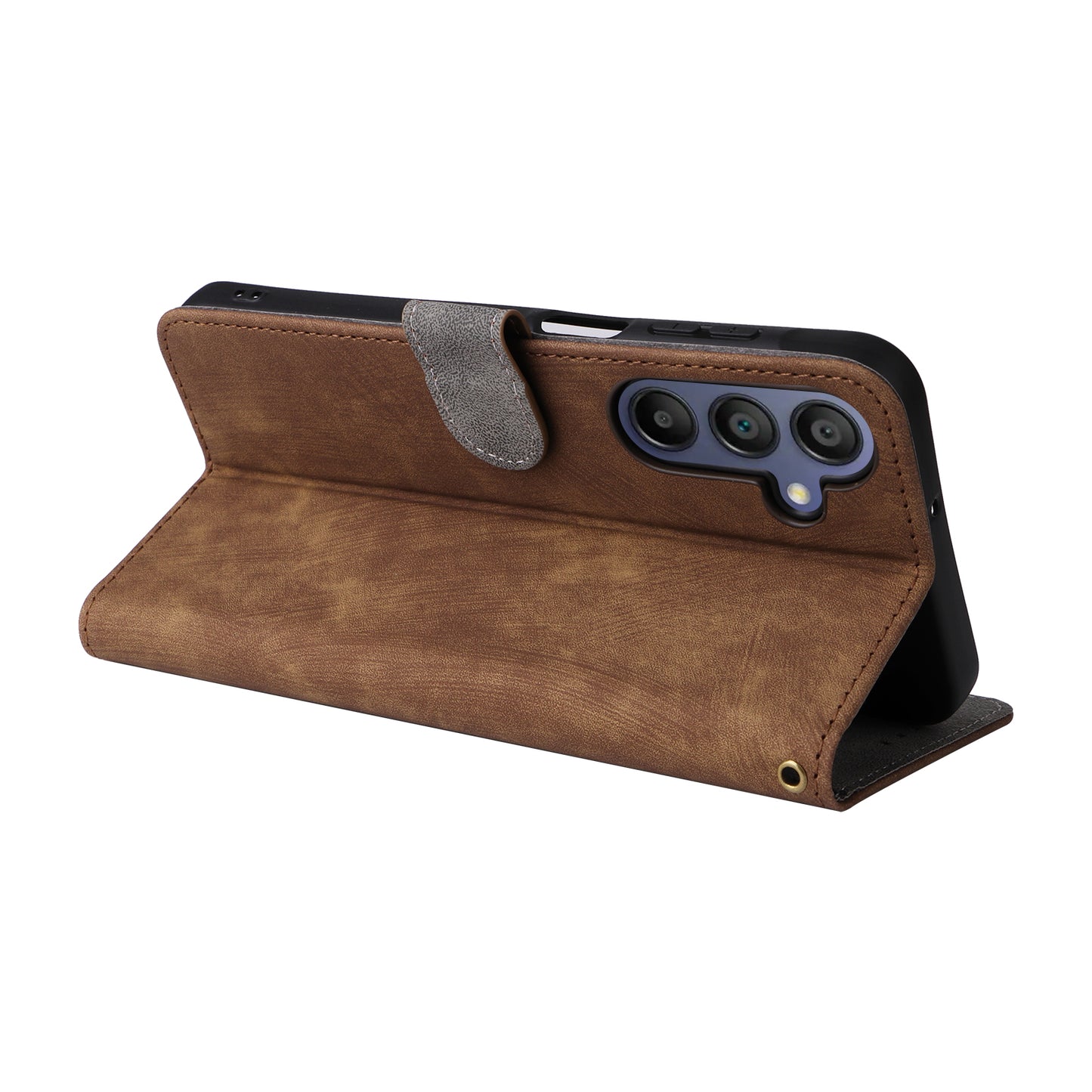 For Samsung Galaxy A16 5G / A16 4G Wallet Case RFID Blocking PU Leather Cover Stand View - Brown