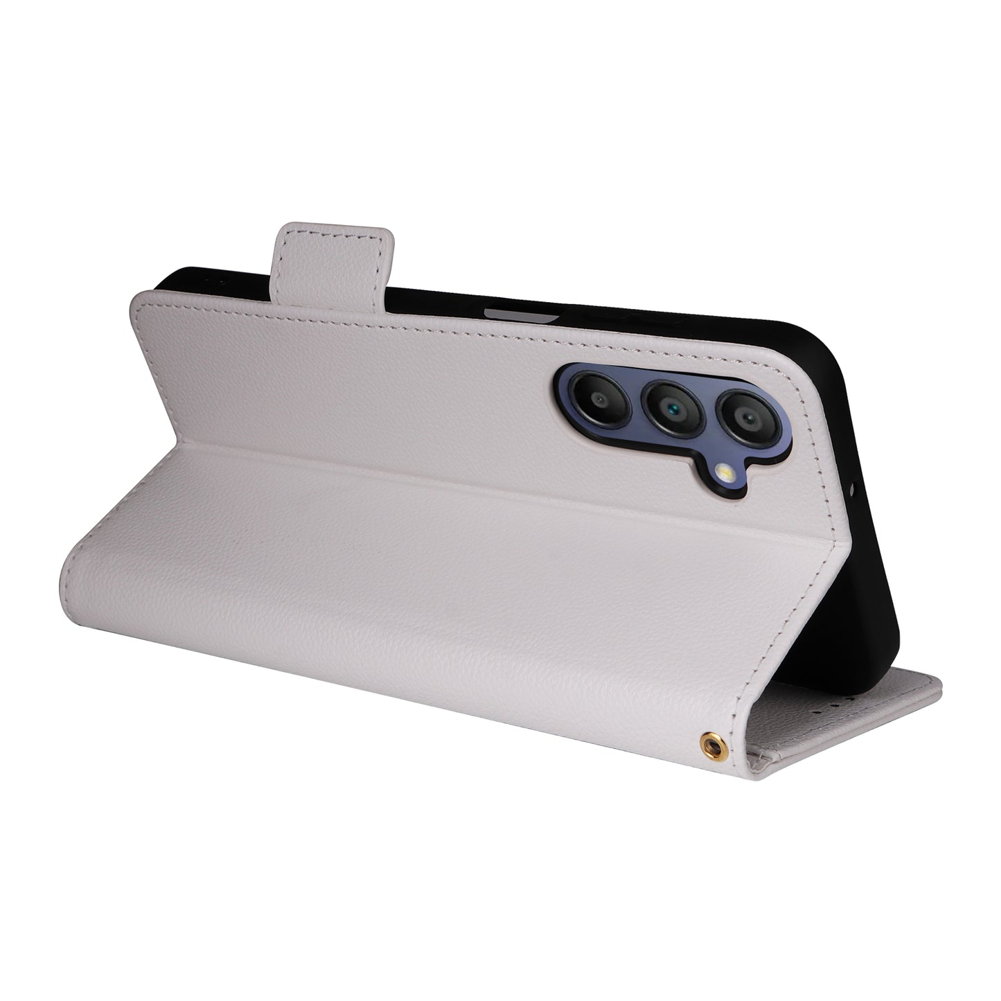 For Samsung Galaxy A16 5G / A16 4G Case Litchi Texture PU Leather Wallet Flip Phone Cover - White