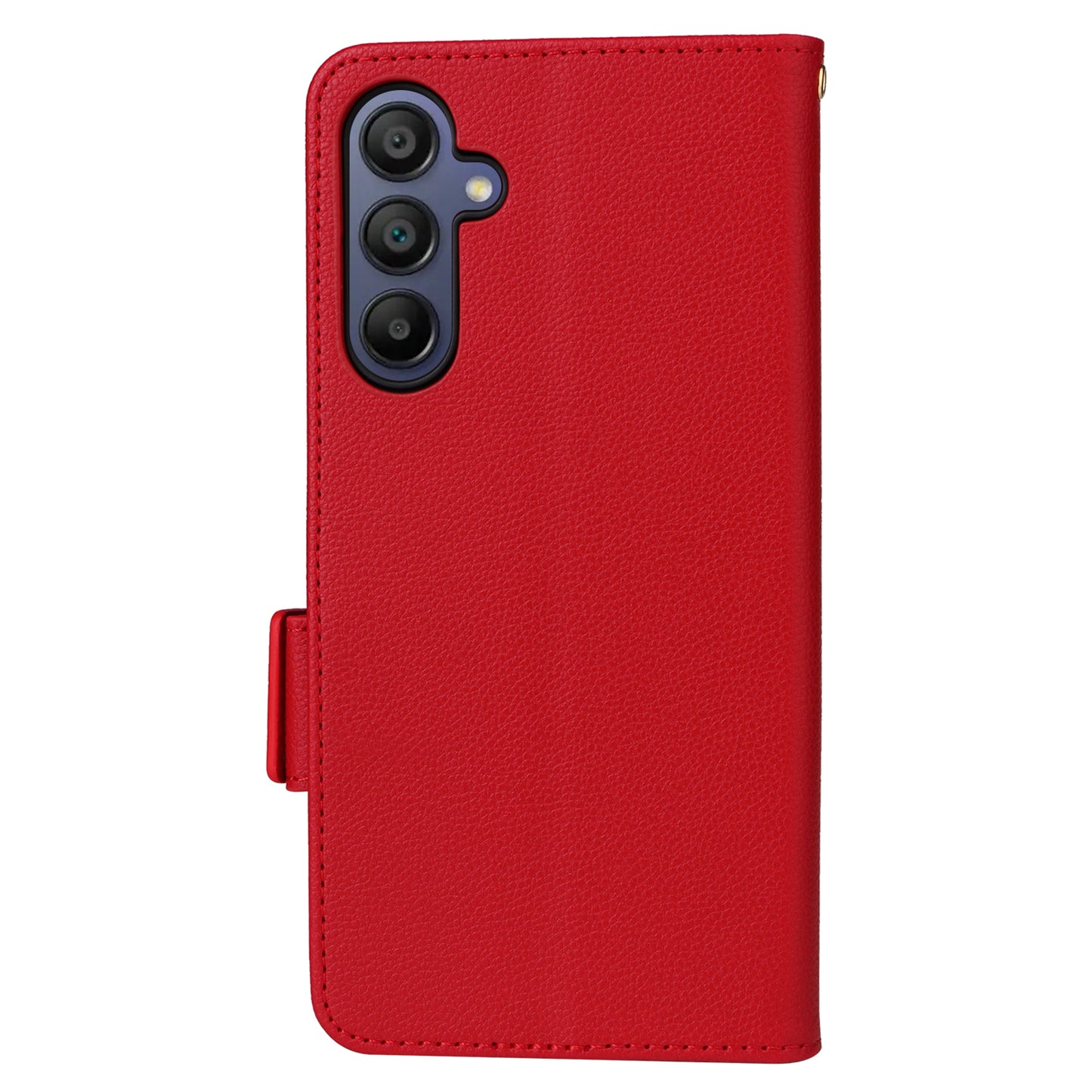 For Samsung Galaxy A16 5G / A16 4G Case Litchi Texture PU Leather Wallet Flip Phone Cover - Red