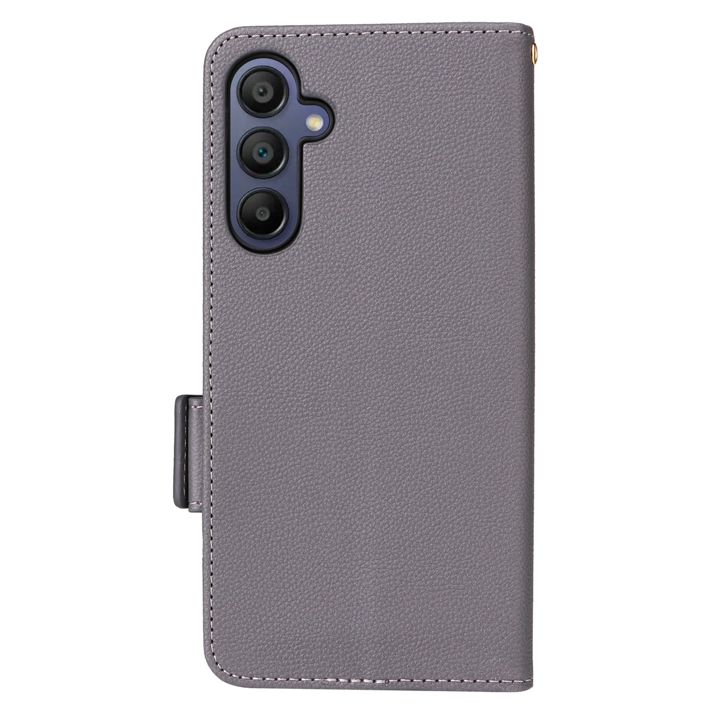 For Samsung Galaxy A16 5G / A16 4G Case Litchi Texture PU Leather Wallet Flip Phone Cover - Grey