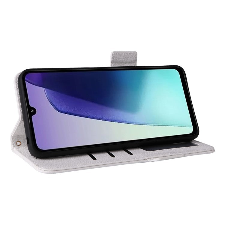 For Xiaomi Poco C75 4G / Redmi 14R 5G / 14C 4G / A4 5G Case Litchi Texture PU Leather Wallet Flip Phone Cover - White