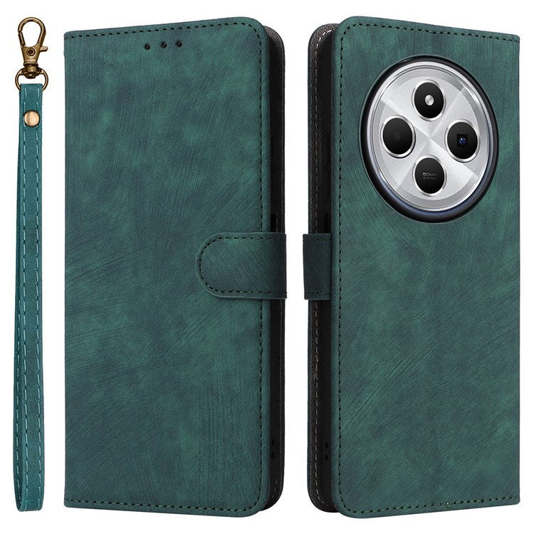 For Xiaomi Poco C75 4G / Redmi 14R 5G / 14C 4G / A4 5G Wallet Case RFID Blocking PU Leather Cover Stand View - Green