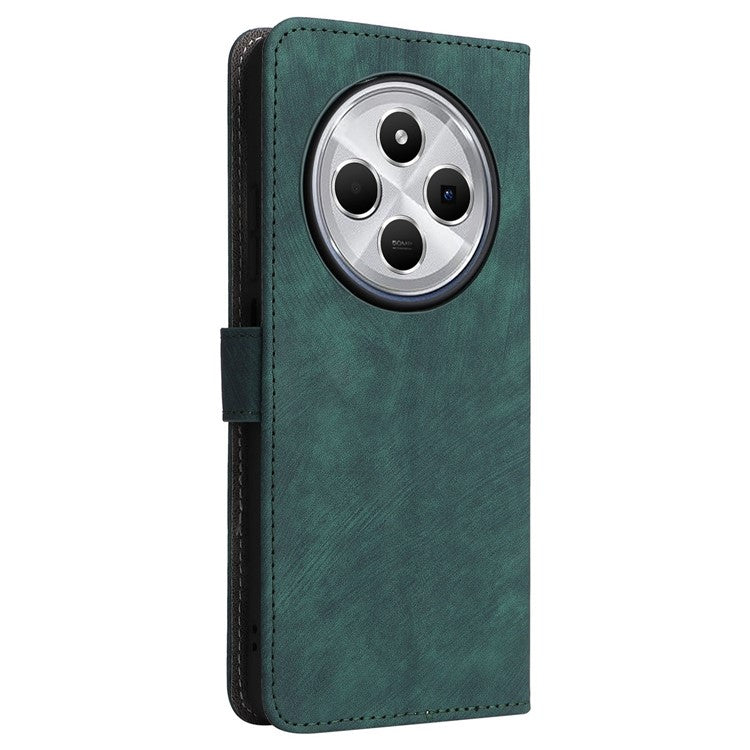 For Xiaomi Poco C75 4G / Redmi 14R 5G / 14C 4G / A4 5G Wallet Case RFID Blocking PU Leather Cover Stand View - Green