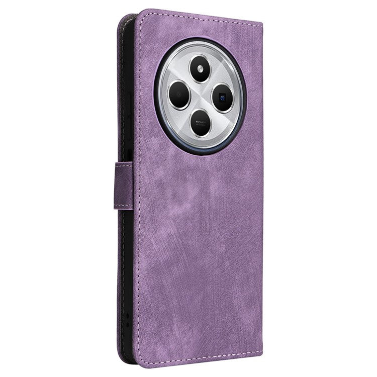 For Xiaomi Poco C75 4G / Redmi 14R 5G / 14C 4G / A4 5G Wallet Case RFID Blocking PU Leather Cover Stand View - Purple