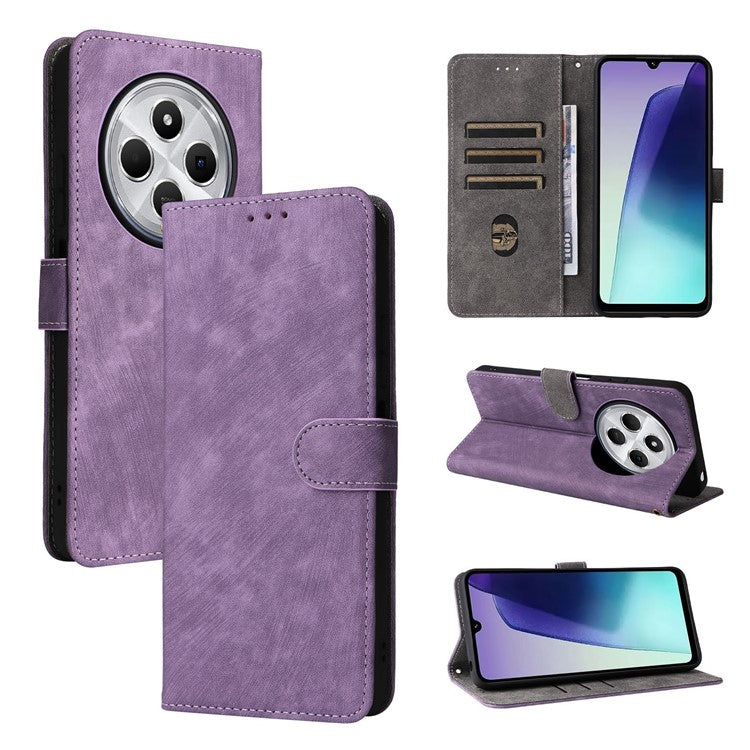 For Xiaomi Poco C75 4G / Redmi 14R 5G / 14C 4G / A4 5G Wallet Case RFID Blocking PU Leather Cover Stand View - Purple