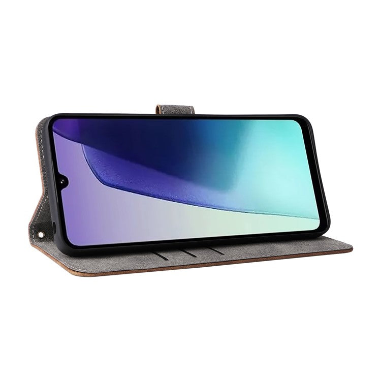 For Xiaomi Poco C75 4G / Redmi 14R 5G / 14C 4G / A4 5G Wallet Case RFID Blocking PU Leather Cover Stand View - Brown