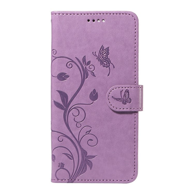 For Xiaomi Redmi 14C 4G Case Flower Pattern PU Leather Wallet Phone Cover - Purple