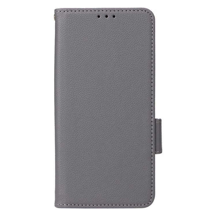 Phone Case for Oppo A3x 5G / A3X 4G / A3 4G / A3 5G / A40M 4G / A40 4G / A3i 5G / A60 5G Litchi Texture PU Leather Wallet Flip Phone Cover - Grey
