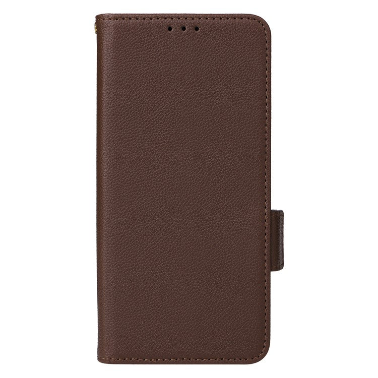 Phone Case for Oppo A3x 5G / A3X 4G / A3 4G / A3 5G / A40M 4G / A40 4G / A3i 5G / A60 5G Litchi Texture PU Leather Wallet Flip Phone Cover - Brown