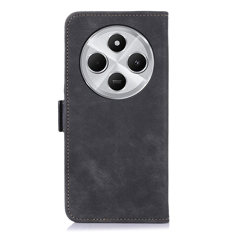 ABEEL For Xiaomi Redmi 14C 4G Case Retro Leather Phone Cover Wallet Stand View - Black