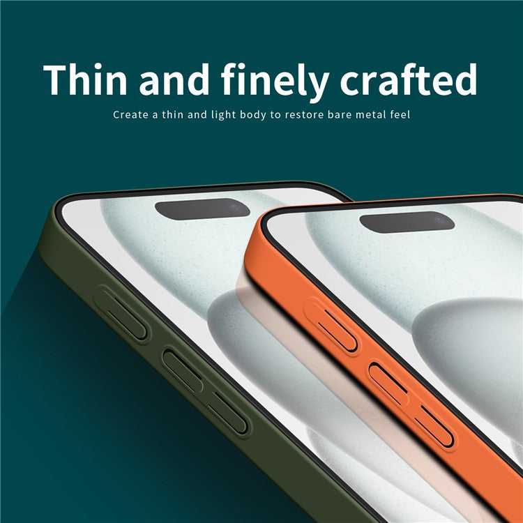 MOFI JK Qin Series For iPhone 16 Case TPU+Acrylic Phone Cover Skin Touch Feeling - Black