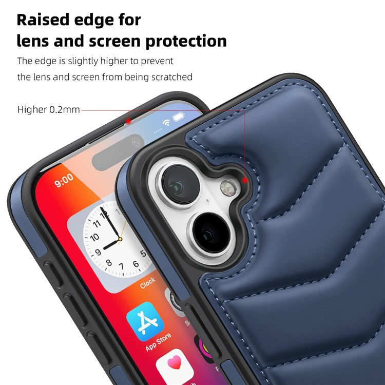 For iPhone 16 Case Compatible with MagSafe RFID Blocking Card Slot Leather Back Cover - Blue