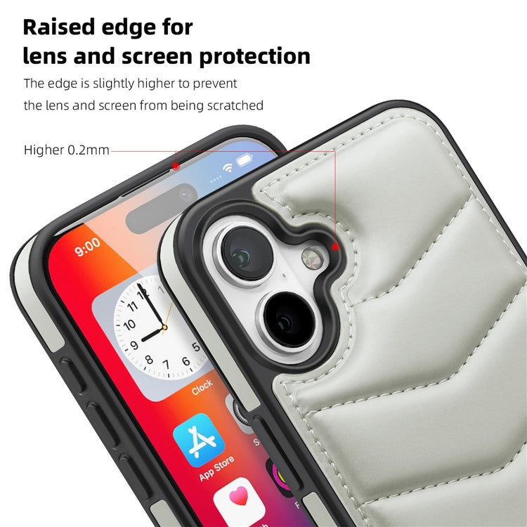 For iPhone 16 Case Compatible with MagSafe RFID Blocking Card Slot Leather Back Cover - Grey