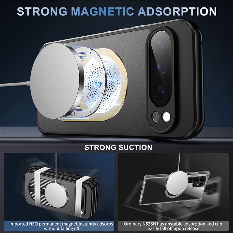 For Google Pixel 9 Pro XL Case Compatible with MagSafe Heat Dissipation Aromatherapy Kickstand Silicone+PC Phone Cover - Gold