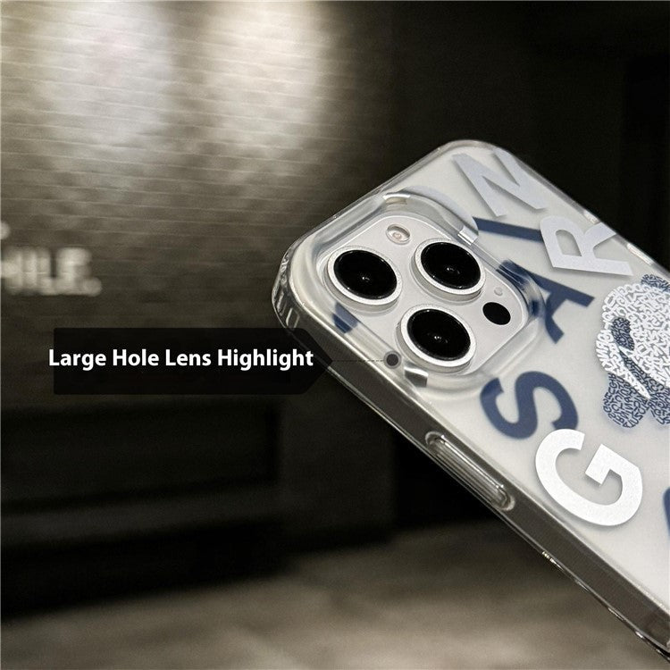 For iPhone 16 Pro Case IMD Panda PC+TPU Matte Texture Phone Cover - Orange