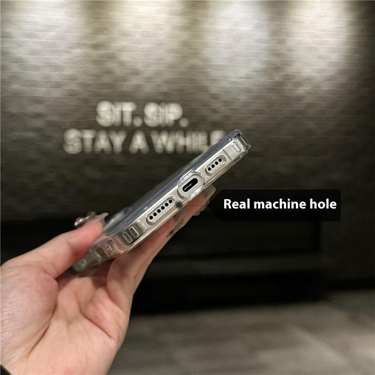 For iPhone 16 Pro Case IMD Panda PC+TPU Matte Texture Phone Cover - Orange