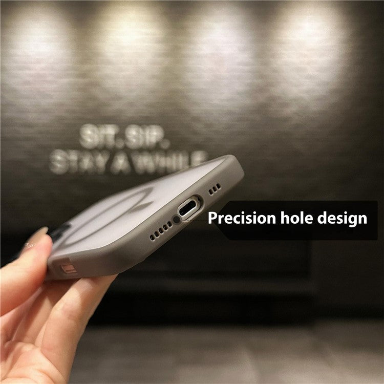 For iPhone 16 Plus Case Compatible with MagSafe Acrylic+TPU Translucent Matte Back Cover - Black