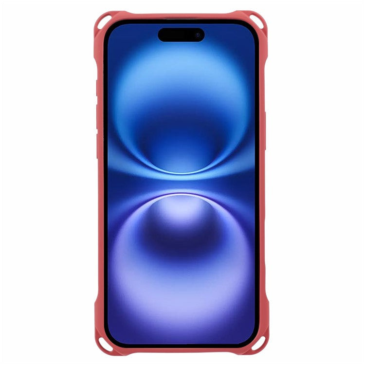 For iPhone 16 Plus Case Four Corners Fall Protection TPU Back Cover - Red