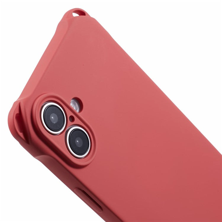 For iPhone 16 Plus Case Four Corners Fall Protection TPU Back Cover - Red