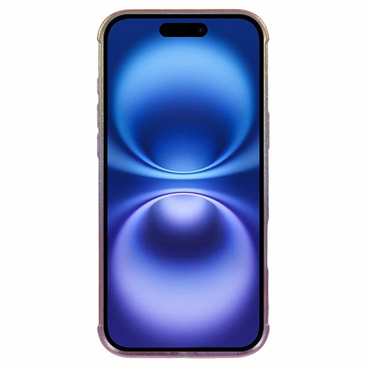 For iPhone 16 Case TPU Heart Pattern Iridescent Gradient Phone Cover - Colorful Purple