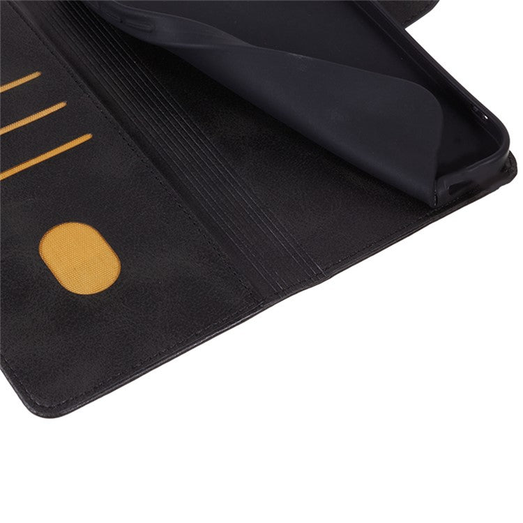 For Xiaomi Poco C75 4G / Redmi 14R 5G / 14C 4G Case PU Leather Wallet Protective Phone Cover Calf Texture - Black